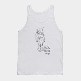 Space Suit Vintage Patent Hand Drawing Tank Top